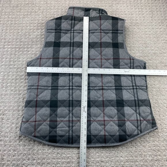 Paraphrase Vest Women Size 1X Gray Red Checkered Full Zip Button Pockets Casual - Picture 10 of 12